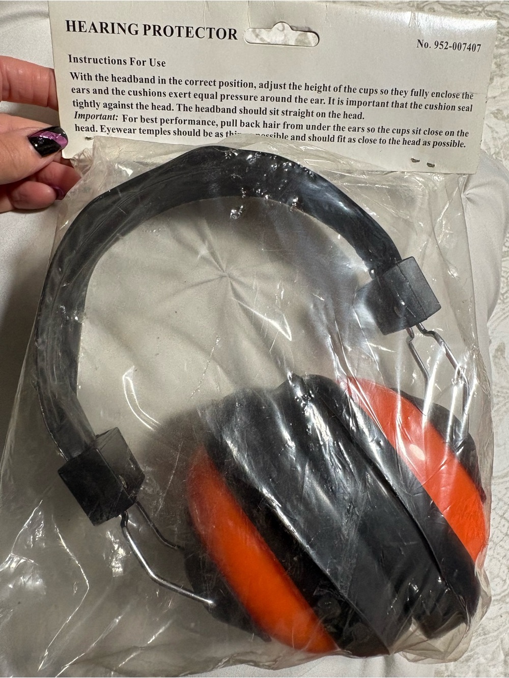 Hearing Protector Over-Ear Headphones - Black & Orange